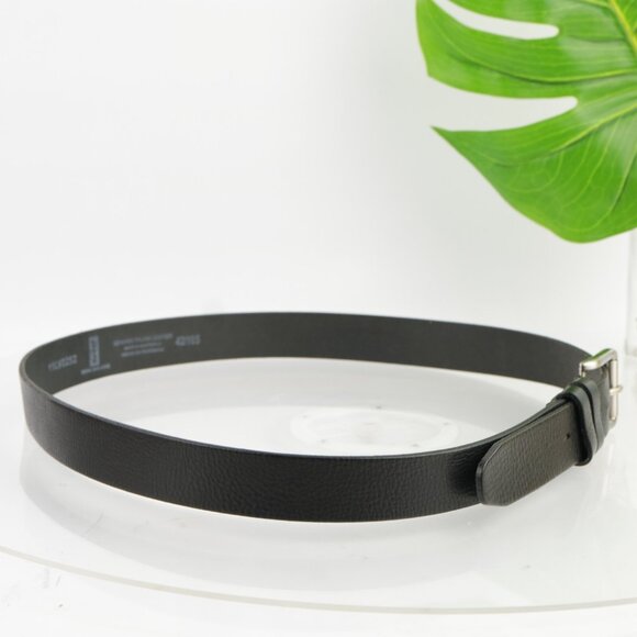 Levis Mens Belt Size 42 Pebbled Black Leather 1 1/4" Width Barrel Buckle Casual - Picture 3 of 12